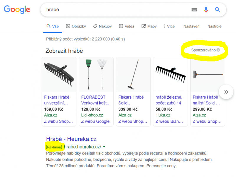 Jak PPC reklama vypadá